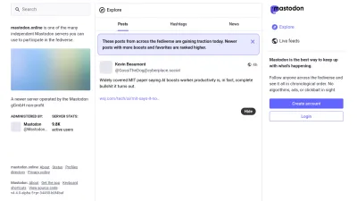 Screenshot of Mastodon.online
