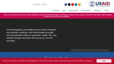 Screenshot of Dhsprogram.com