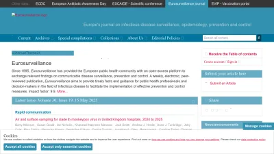 Screenshot of Eurosurveillance.org