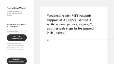 Screenshot of Retractionwatch.com