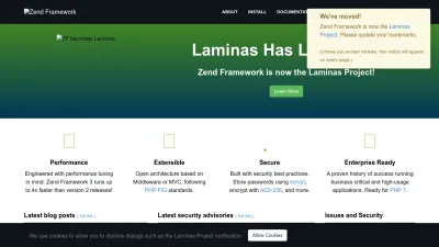 Screenshot preview of framework.zend.com