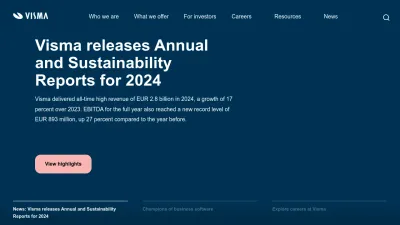 Screenshot of Visma.com