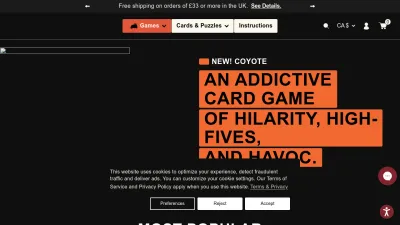 Screenshot of Explodingkittens.com