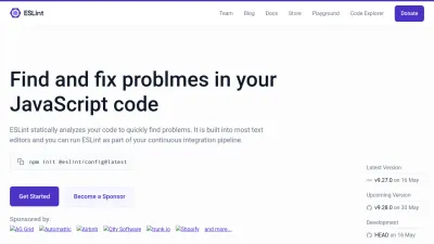Screenshot of Eslint.org