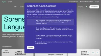 Screenshot of Sorenson.com