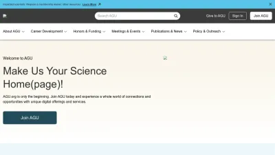 Screenshot of Agu.org