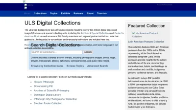 Screenshot preview of digital.library.pitt.edu