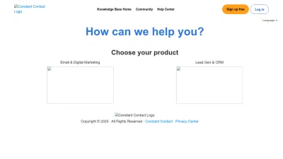 Screenshot of Knowledgebase.constantcontact.com