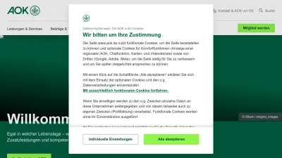 Screenshot of Aok.de