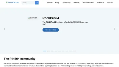 Screenshot of Pine64.org