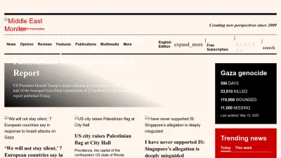 Screenshot of Middleeastmonitor.com