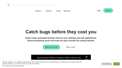 Screenshot of Ghostinspector.com