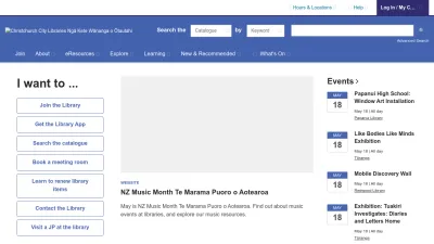 Screenshot of Christchurchcitylibraries.com