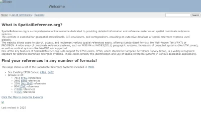 Screenshot of Spatialreference.org