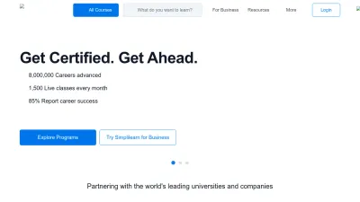 Screenshot of Simplilearn.com