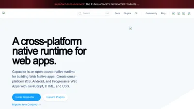 Screenshot of Capacitorjs.com