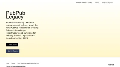 Screenshot of Pubpub.org