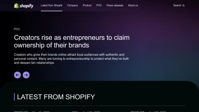 Screenshot of News.shopify.com