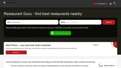 Screenshot of Restaurantguru.com
