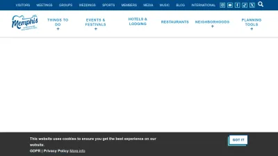 Screenshot of Memphistravel.com