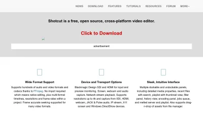 Screenshot of Shotcut.org