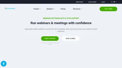 Screenshot of Clickmeeting.com