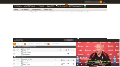Screenshot of Soccerway.com