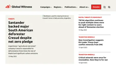 Screenshot of Globalwitness.org