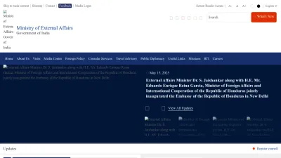 Screenshot of Mea.gov.in