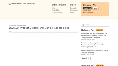 Screenshot of Stratechery.com