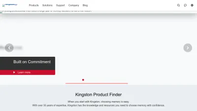 Screenshot of Kingston.com