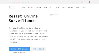 Screenshot preview of ivpn.net