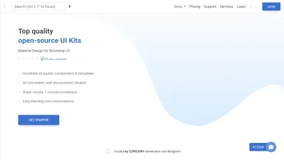 Screenshot of Mdbootstrap.com