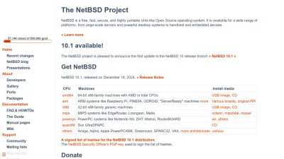 Screenshot of Netbsd.org