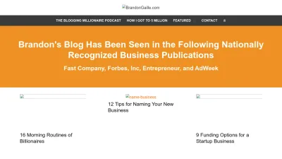 Screenshot of Brandongaille.com