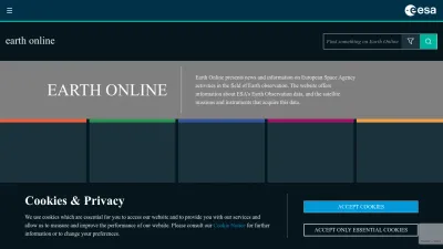 Screenshot preview of earth.esa.int