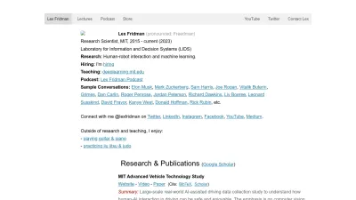Screenshot of Lexfridman.com