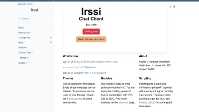 Screenshot of Irssi.org