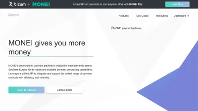 Screenshot of Monei.com
