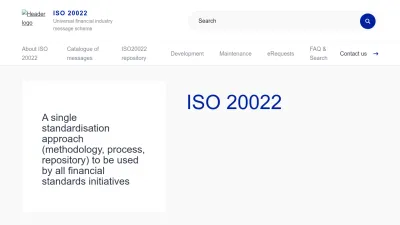 Screenshot preview of iso20022.org