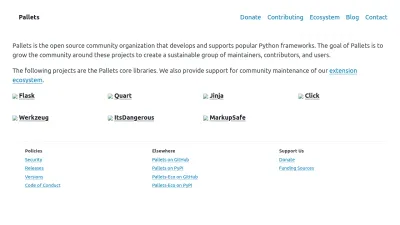 Screenshot of Palletsprojects.com