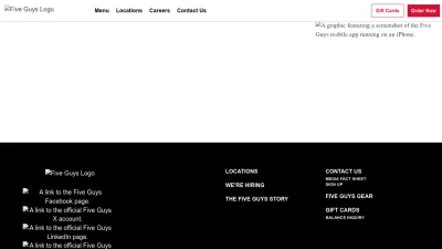 Screenshot of Fiveguys.com
