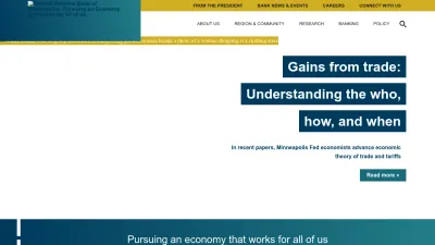 Screenshot of Minneapolisfed.org