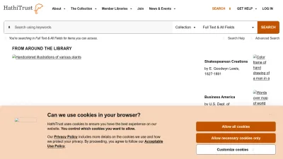 Screenshot of Hathitrust.org