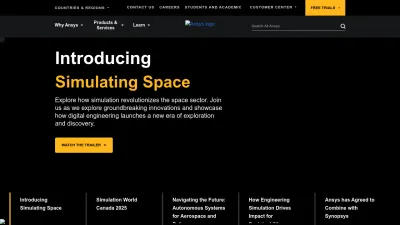 Screenshot of Ansys.com