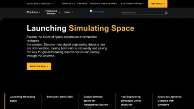 Screenshot preview of ansys.com