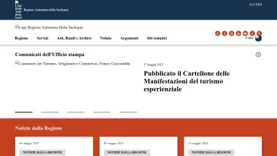 Screenshot of Regione.sardegna.it