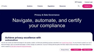 Screenshot of Trustarc.com