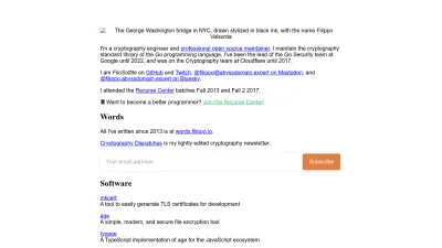 Screenshot of Filippo.io