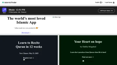 Screenshot of Islamicfinder.org